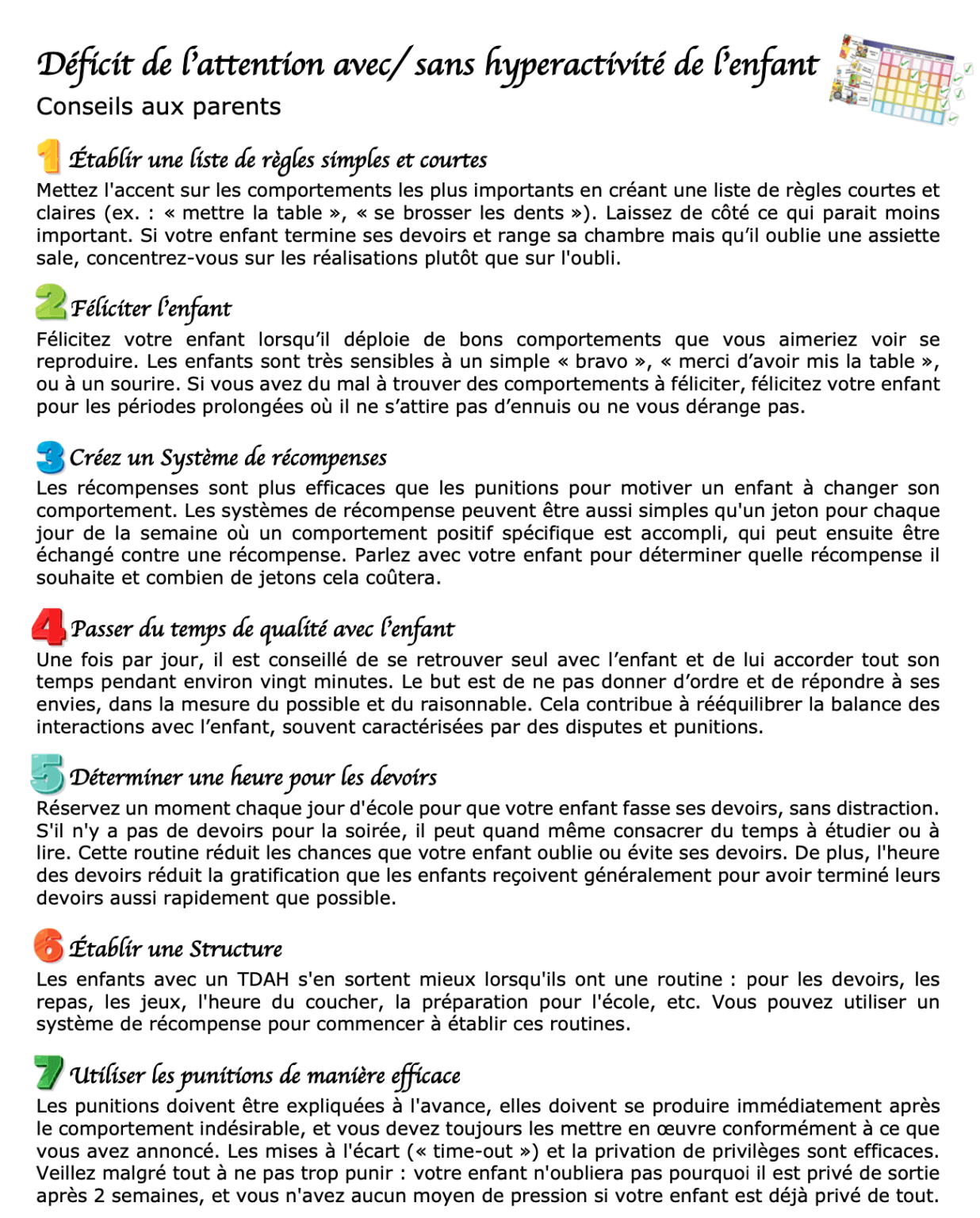 Parents d'enfants avec un TDAH - concrètement, que faire ?