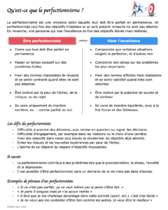 Perfectionnisme définition pdf