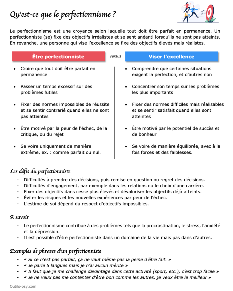 Perfectionnisme définition pdf