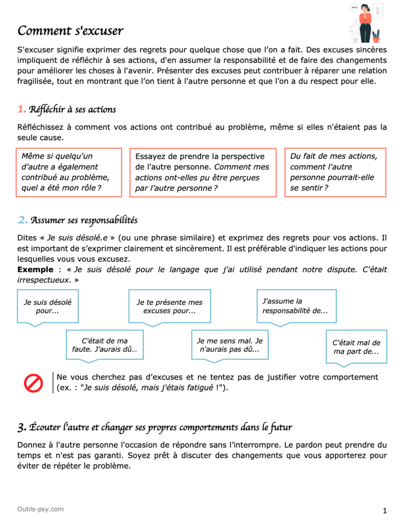 comment s'excuser pdf