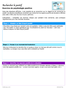 exercice de psychologie positive pdf