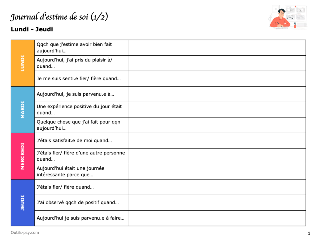 activité psychologie positive_journal d'estime de soi pdf