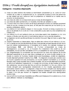 dsm-5 trouble disruptif avec dyrégulation émotionnelle pdf