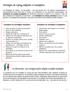 Stratégies de coping pdf